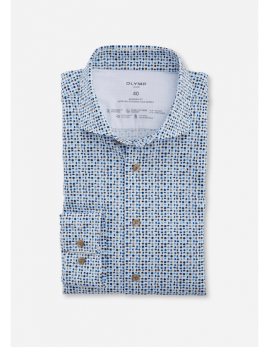 Chemise à motifs OLYMP bleue JUSQU'A -70%! 