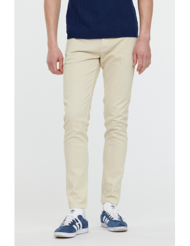 Pantalon chino Lee Cooper beige en coton pas cher