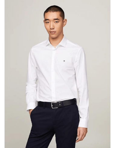 Chemise Tommy Hilfiger blanche les muscles