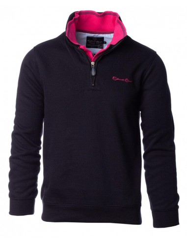 Pull demi zip col polo Ethnic Blue marine en ligne des produits 